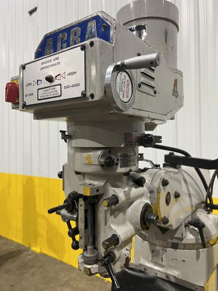 3 HP ACRA MODEL #AM-2V VERTICAL RAM TYPE KNEE MILL: STOCK #18827