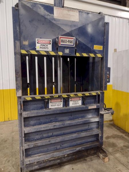60" X 48" X 30" MAX-PAK MODEL #MP-60-E VERTICAL HYDRAULIC CARDBOARD BALER: STOCK #23656