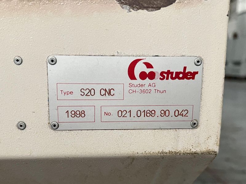 Studer S20 CNC Plain Cylindrical Grinder with Combination Plain/Angle Wheel Head and Swiveling W