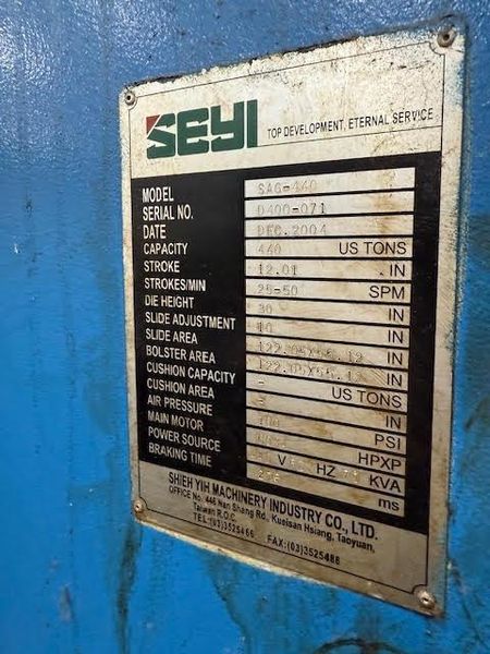 440 TON SEYI SSDC PRESS