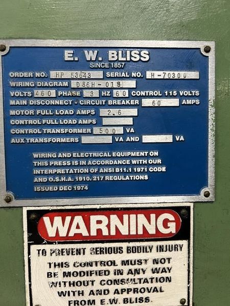 150 TON BLISS OBI PRESS