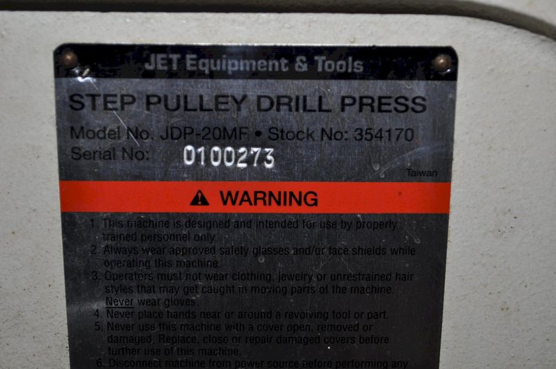 20" Jet Single Spindle drill Press