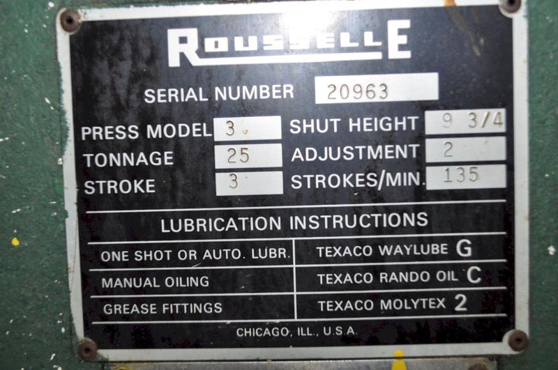 25 TON ROUSSELLE OBI PRESS