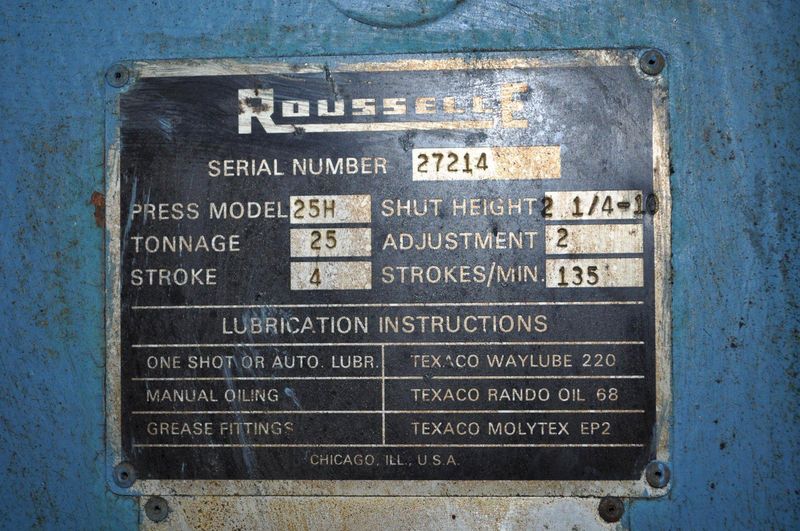 25 TON ROUSSELLE HORN PRESS