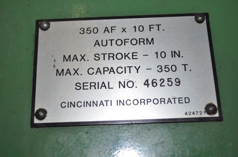 350 TON X 12' CINCINNATI HYDRAULIC PRESS BRAKE