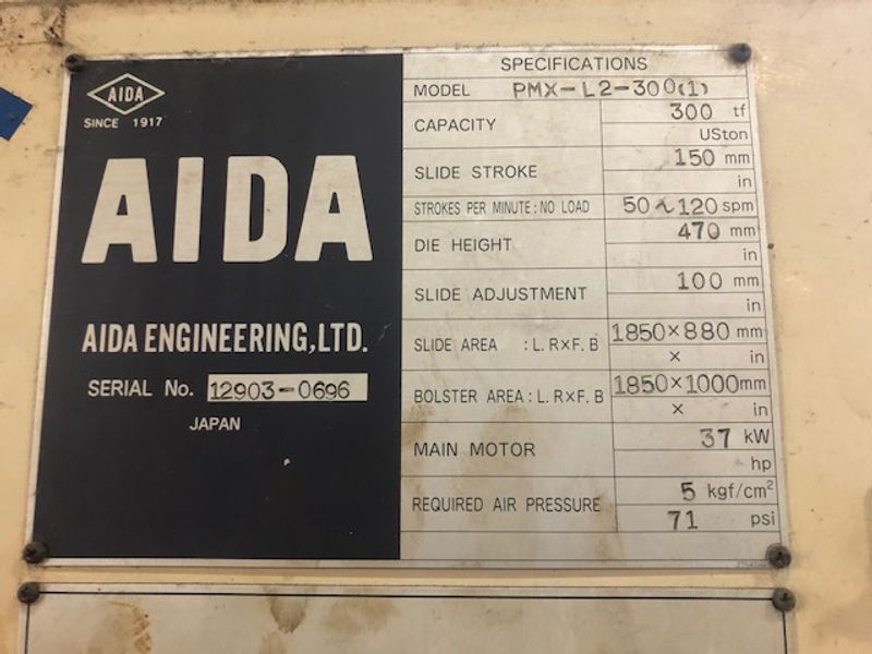 330 TON AIDA SSDC LINK DRIVE PRESS