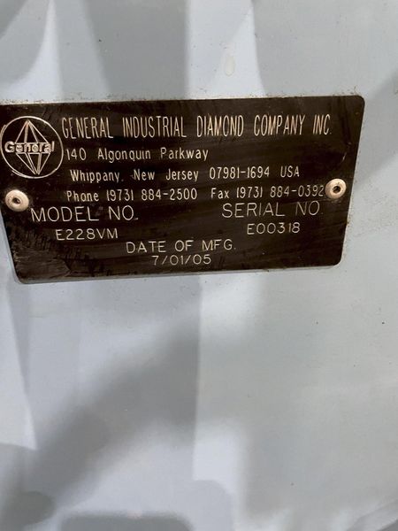 General Industrial Diamond/3M Model E228VM Diamond & CBN Wheel Truing & Dressing Machine
