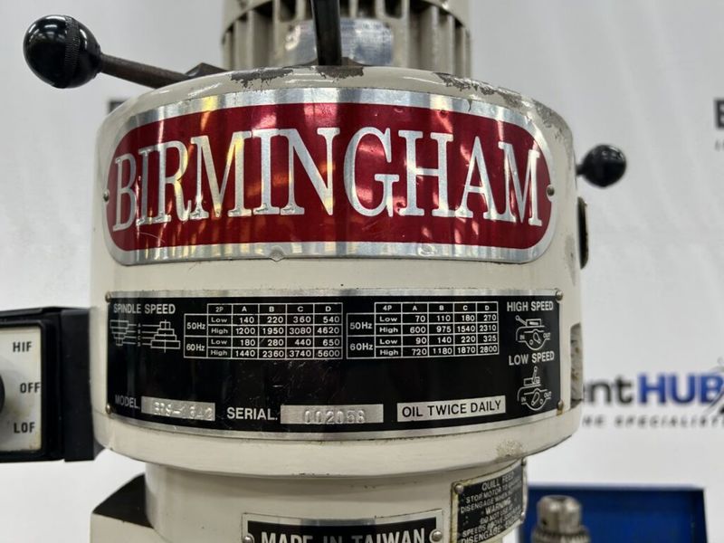 Birmingham BPS-1642 9″ x 42″ Vertical Milling Machine w/ Power Feed, Machinist Vise