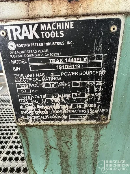 2019 Southwestern Industries Trak TRL 1440 ELX CNC Lathe #8365