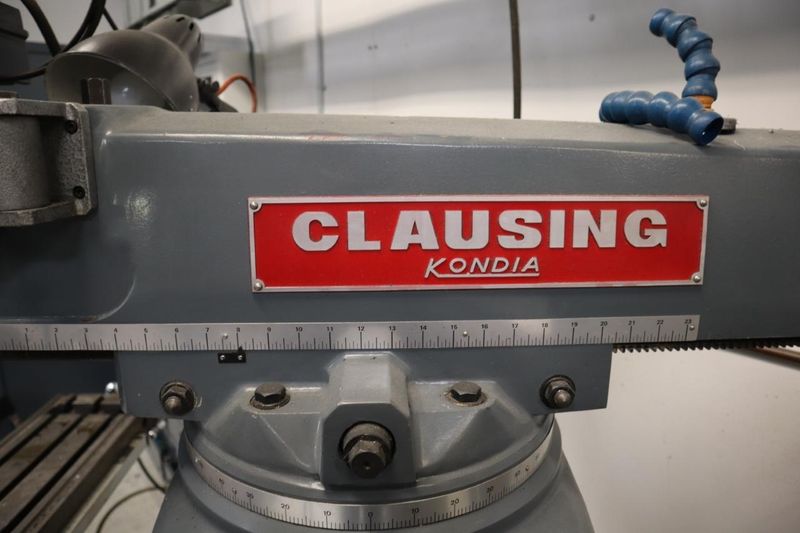 Clausing Kondia 9"x48" Knee Mill, Fagor 2-Axis DRO, Quill Feed, Kurt Power Drawbar- Auction Item