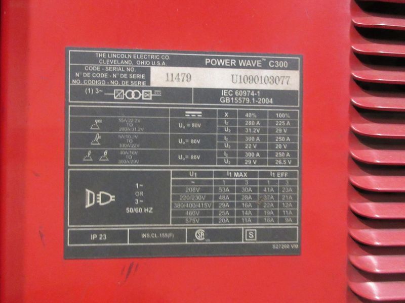 Lincoln Electric Power Wave C300 multi-process power source with an integrated wire feeder- Auction Item