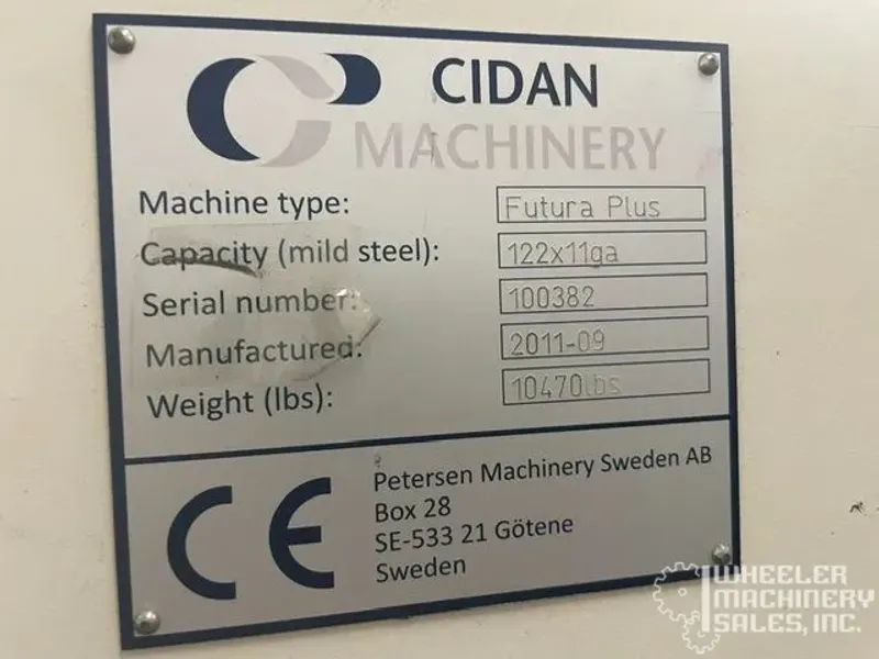 2011 CIDAN Futura Plus CNC Folder #8379 #1
