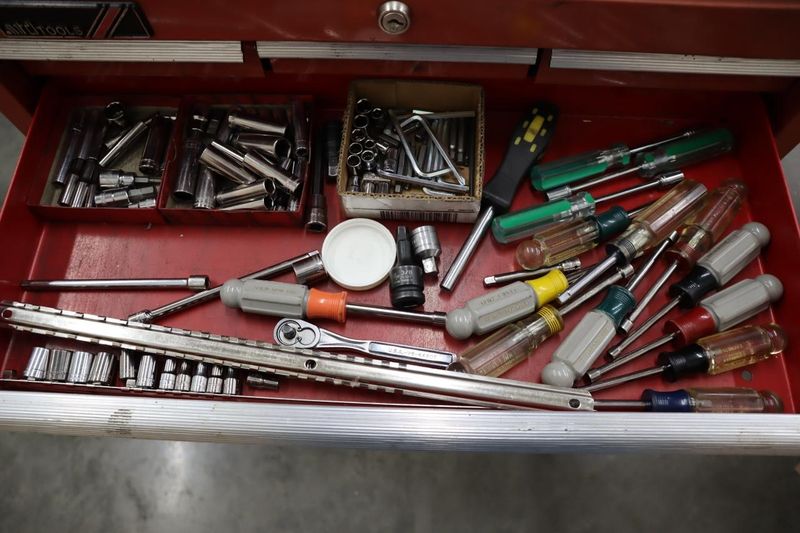Portable Tool Rack with: Clamps, Hand Tools, Lifting Straps, Chains, Eye-Bolts, Hooks- Auction Item