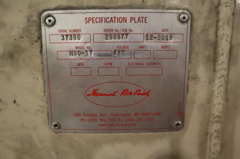 Hammond Roto-Finish HR-17 VIbratory Combo Finishing, Washing, Drying Unit, with Magnetic Parts Separation- Auction Item