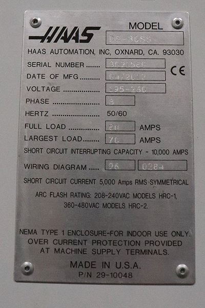 Haas DS-30SS CNC TURNING CENTERS - CNC LATHES - NEW: 2012