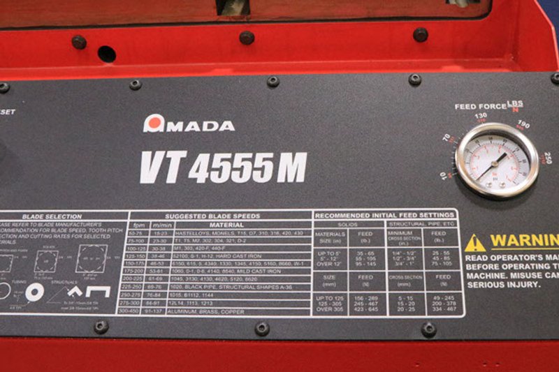 18" x 22", MARVEL, VT4555M (8-Mark-III), 60 deg tilting column, 1" blade, New