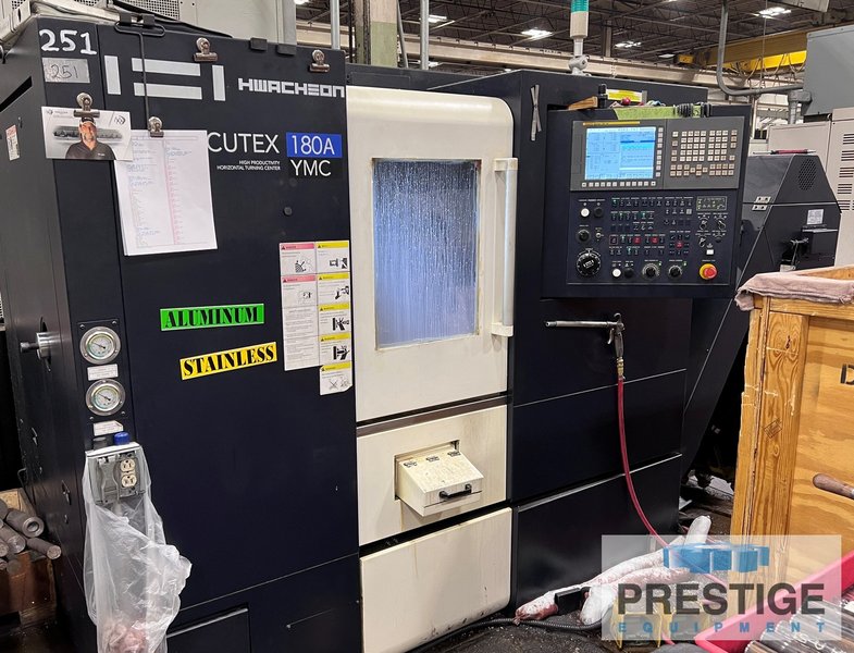 Hwacheon CUTEX180A YMC, 27.6" Swing, 10.96" Max. Cut Length, Y-Axis, Milling, Fanuc 0i-TF, 2016, #32505