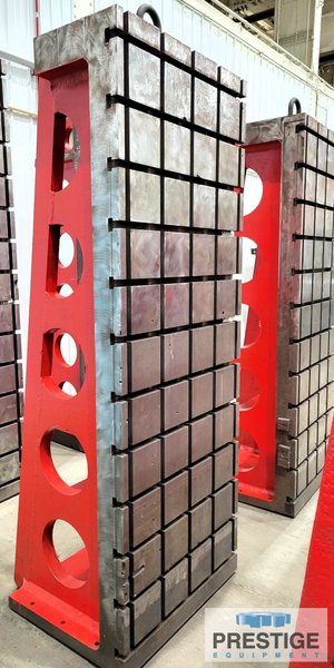 (2) 95.75" x 35.75" Heavy Duty Cast T-Slotted Angle Plates, Ref# 43182