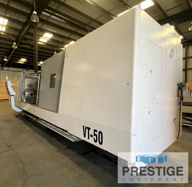 Mighty Viper VT-50AX/400 CNC Lathe, 35" x 157", 25" 4-Jaw, 12-Pos. Trt, 2-Stdy Rest, Fanuc 21i-TB, #43249