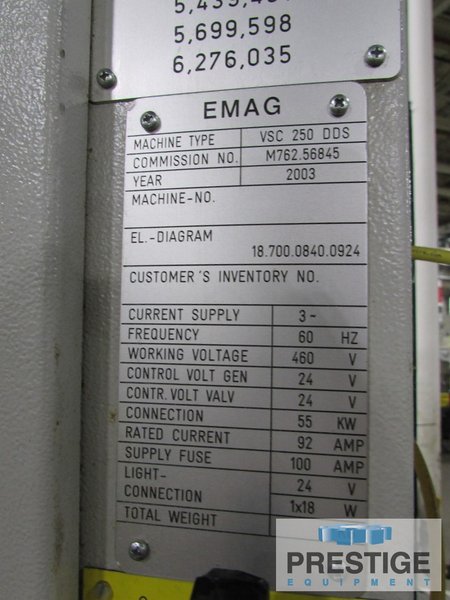 EMAG Reinecker VSC-250-DDS, 10.23" Swing, 12-Sta. Turret, Grinding Spindle, Parts Loader, Siemens CNC, #32337