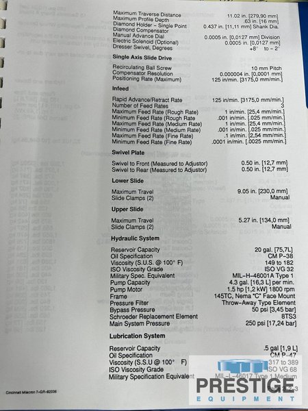 Cincinnati RK220-8, Fanuc 18i-T CNC, 4.5" Dia., 20 HP, 24" Wheel, 14" Regulating Wheel, 1992, Rebuilt 2002, #32659