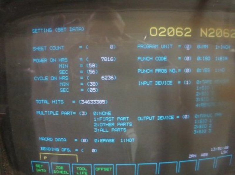 33 TON AMADA PEGA 357 TURRET PUNCH W/FANUC O4PC CNC CONTROL
MFG: 1996 - MISC TURRET FULL OF USED GUIDE ASSEMBLIES AND TOOLS