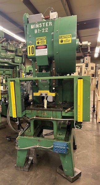 22 Ton Minster Press, Model B1-22 Fixed Base, S/N 14021, 1.25" Stroke, 0-180 SPM, 2" Slide Adj, 8.75" SH, STK# 1507