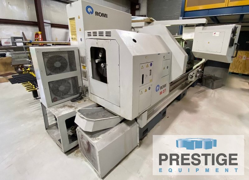 Romi M27,  27" Swing, 80" Centers, 6.77" Spindle Bore, Front & Rear Chucks, Tailstock, Fanuc 21i-TB CNC, 2007, #32960