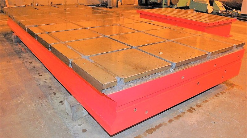 90" x 215" T-Slotted Floor Plates, 19" Thick, Cast Iron, (2) Available, Matched, #21430