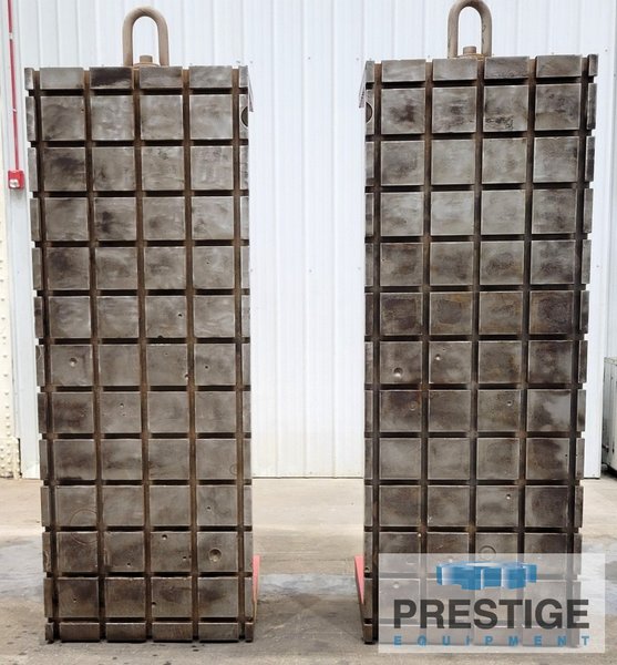95" x 36" x 36" T-Slotted Angle Plate, 12 Horizontal T-Slots, 5 Vertical T-Slots, Fabricated, Qty 2, #43230