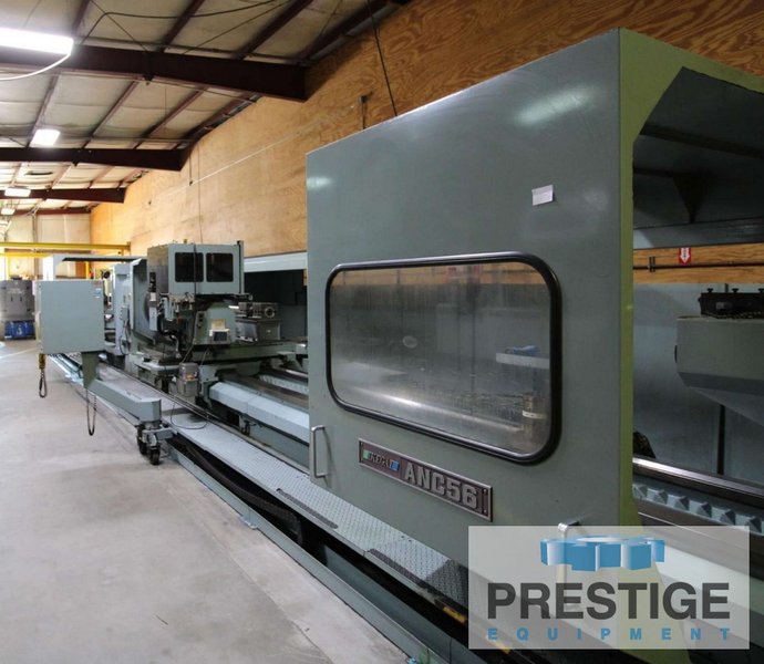 Ikegai, 56" x 240"/157", Fanuc 18T CNC, 11" Bore, Front & Rear Turrets, Front & Rear Chucks,  Boring Bar Attch., #43299