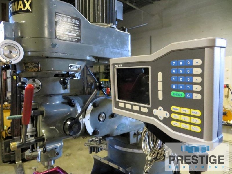 Supermax YCM-1-1/2 VS, 9" x 42" Tbl, X-32", Y-13", Z-5", 16" Knee Travel, 4,200 RPM, 2HP, Acu-Rite DRO, #43136