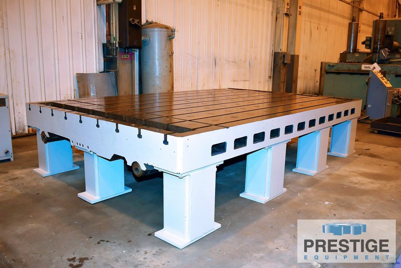 108" x 168" x 36"  T-Slotted Work Table, (Floor Plate) 9 T-Slots, Cast Iron, #31935
