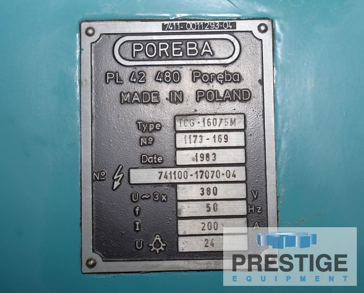 63" X 196" Poreba TCG160, 40 Ton Capacity, Inch/Metric Threading, Boring Bar Attach., 100 HP #32138