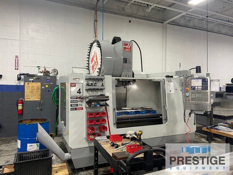 Haas VF-4B, X-50", CAT 40, 10,000 RPM, 40 Station Side Mounted ATC, 30 HP, Chip Auger, Pre-Wired 4th Axis, 2008, #32267