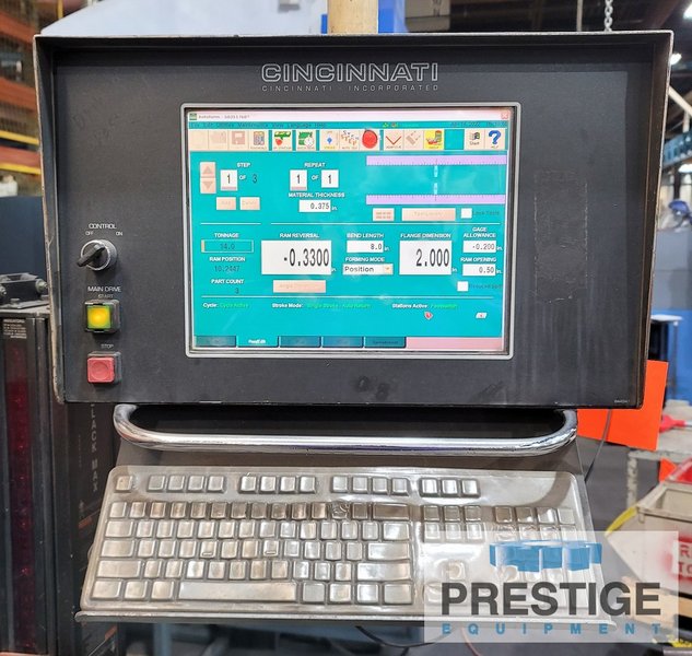 Cincinnati 350AF, 350 Ton, 144" OA, 126" B.H, 3-Axis PC Based Touch Screen Control (2010), 2-Axis HD B.G, 1990, #31961