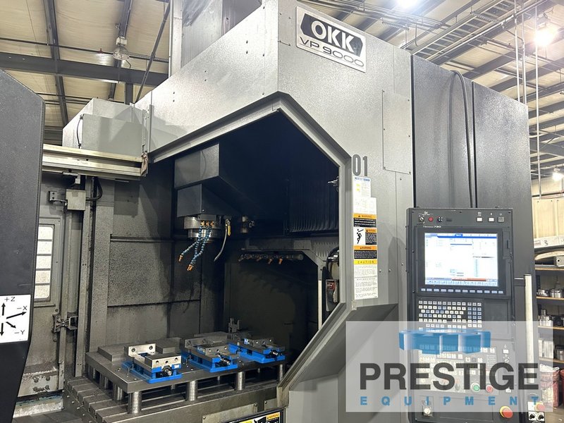 OKK VP9000, X-32", Y-40", Z-22", 51" x 36" Table, 40-ATC, Big Plus CAT 40, 20,000 RPM, 2016 #43397