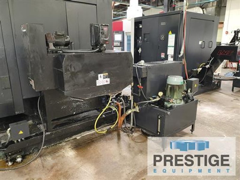 OKK HMC400, Fanuc 31i-B, X-22", Y-22", Z-27", 15.7" Pallets, B-Axis, 60 ATC, 15K RPM, TSC, Chip Conv, 2015, #32909
