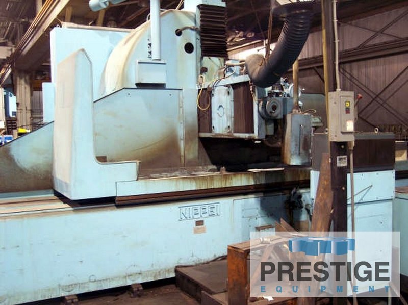 35" x 193" Thompson Nippei, 30 HP Grinding Head. 75 HP Auxiliary Head, Incremental Downfeed, Coolant, #32903