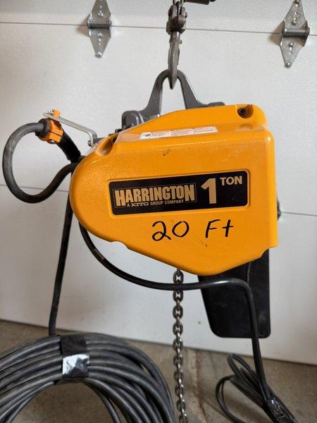 1 TON HARRINGTON ELECTRIC CHAIN HOIST EQ010SD-20FT