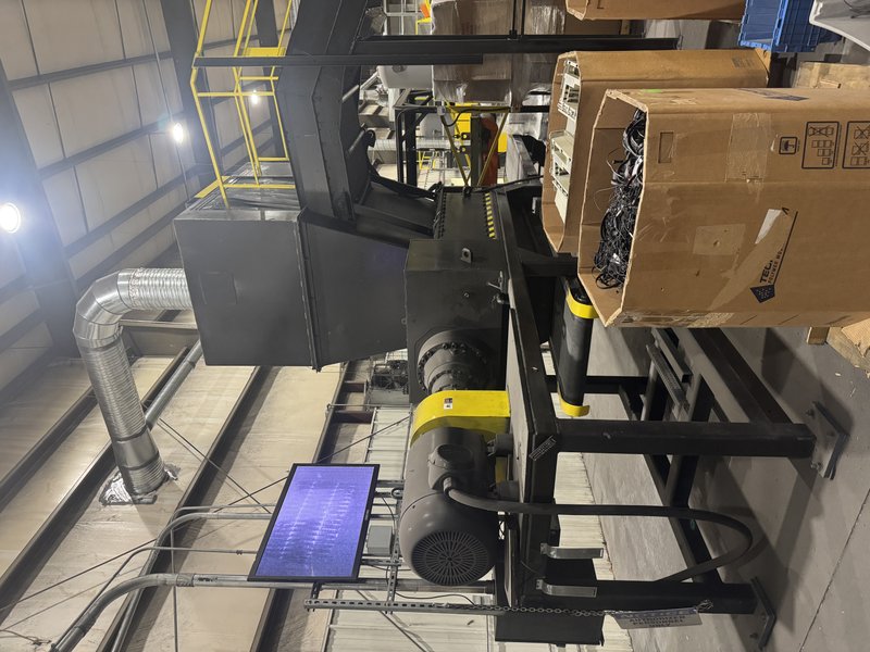 SSI Shredding Systems Model 2400e Shredder, 200 HP, Double Shaft, Refurbished Teeth recently installed, Infeed and Outfeed Belts, Cross Belt Magnet, Exit Belt to Bulk Bag, Torit Cartridge Dust Collector, With Spares