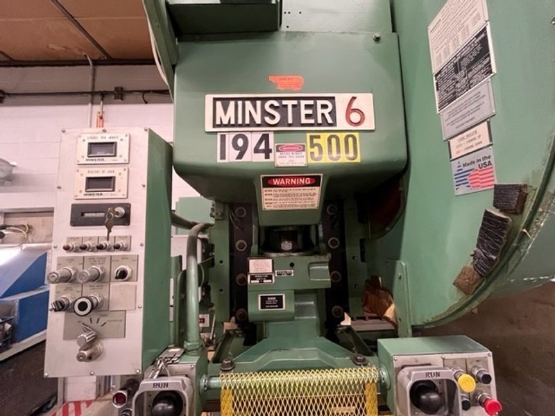 Minster Super Speed OBS 60 ton OBI press, 32" x 21" Bolster, Model 6SS-FB, 1991, 4" Stroke, 90 to 180 SPM