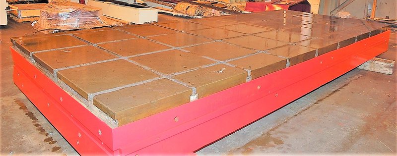90" x 215" T-Slotted Floor Plates, 19" Thick, Cast Iron, (2) Available, Matched, #21430
