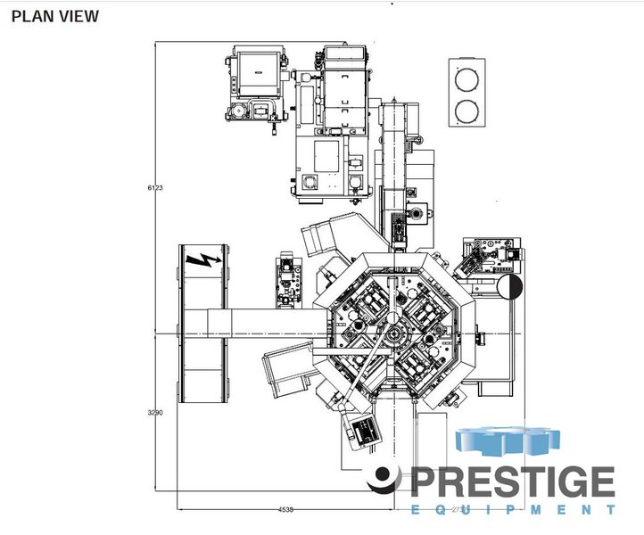 Porta TRV-08-N-16-90-110, 8-Station, 16-Spindle, HSK 50/63/ISO-40 Taper, 6K/15K RPM, Siemens CNC, Chip Conv, 2017, #31467