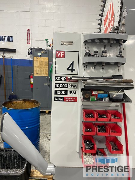 Haas VF-4B, X-50", CAT 40, 10,000 RPM, 40 Station Side Mounted ATC, 30 HP, Chip Auger, Pre-Wired 4th Axis, 2008, #32267
