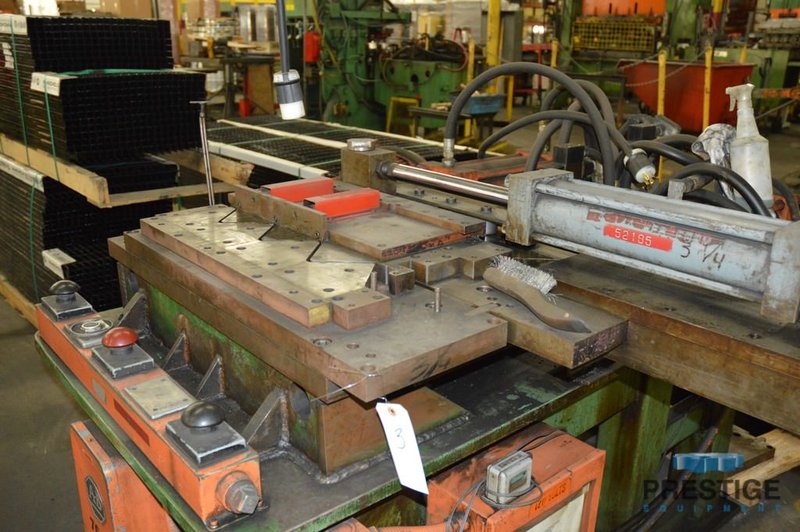 3/8" Diameter Hydraulic Wire Bender, 3-Hydraulic Cylinders, Set up V-Shape Bending, Dies, #31105