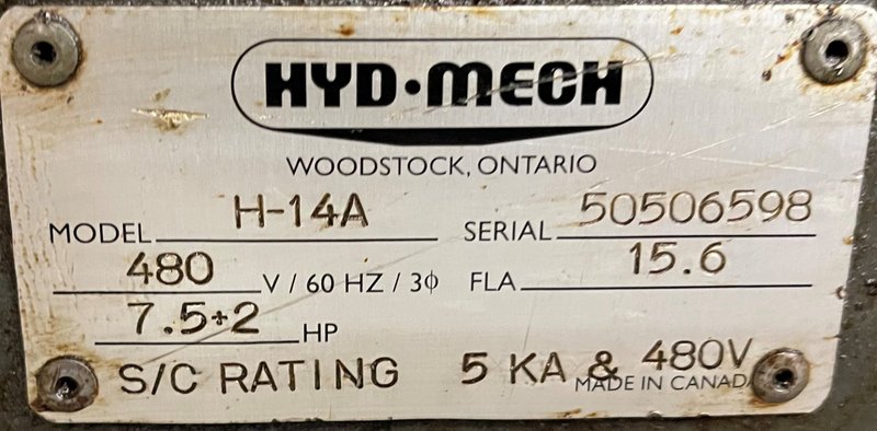 IN PROCESS - EXPECTED FINISH END OF SEPTEMBER
H14 A - Dual Column - 480V / 3 Phase