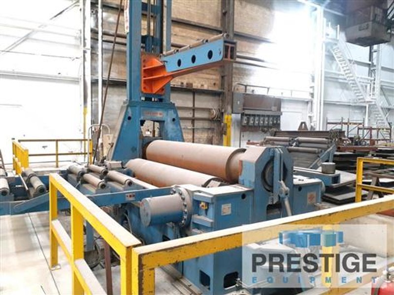 Sertom EMO 31-60, 2.75" x 10' , 3-Roll Variable Axis, 25.5" Top Roll, Siemens PLC Ctrl, Overhead Support, 2008 #32933