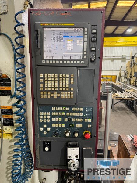 OKK HM-120S 4-Axis, Fanuc 310i-SA, X-67", Y-55", Z-49", 2APC 49" Pallets, 60 ATC, TSC, Chip Conveyor, 2008, #43881