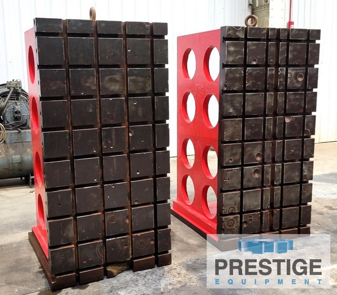 72" x 36" x 43.5" T-Slotted Angle Plate, 9 Horizontal T-Slots, 4 Vertical T-Slots, Qty 2, #43231